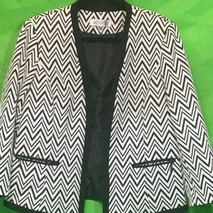 Kasper Women's Zig ZAG Knit Fly Away Jacket, Black Multi, 8